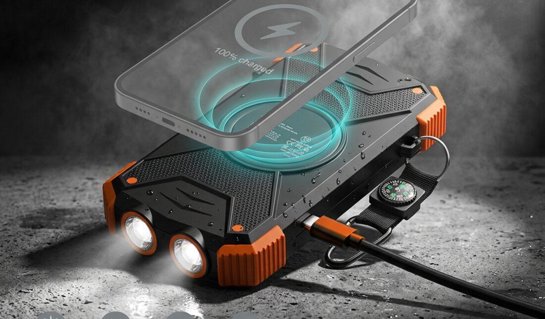 A phone charging on the OSTNER wireless charging pad